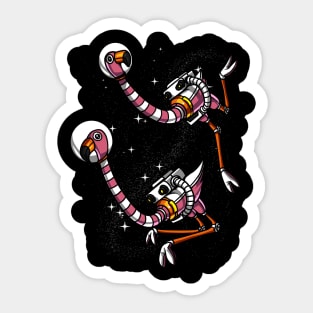 Flamingo Space Astronaut Sticker